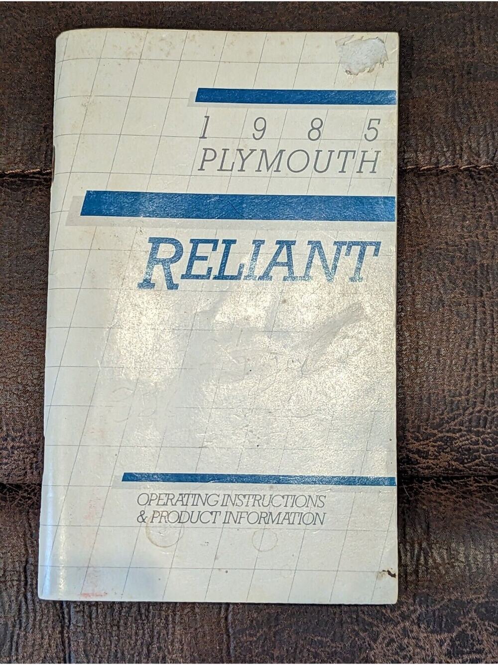 1985 Plymouth Reliant Original Owner's Manual Vintage Good Condition